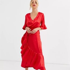 NWT Red Satin Dress